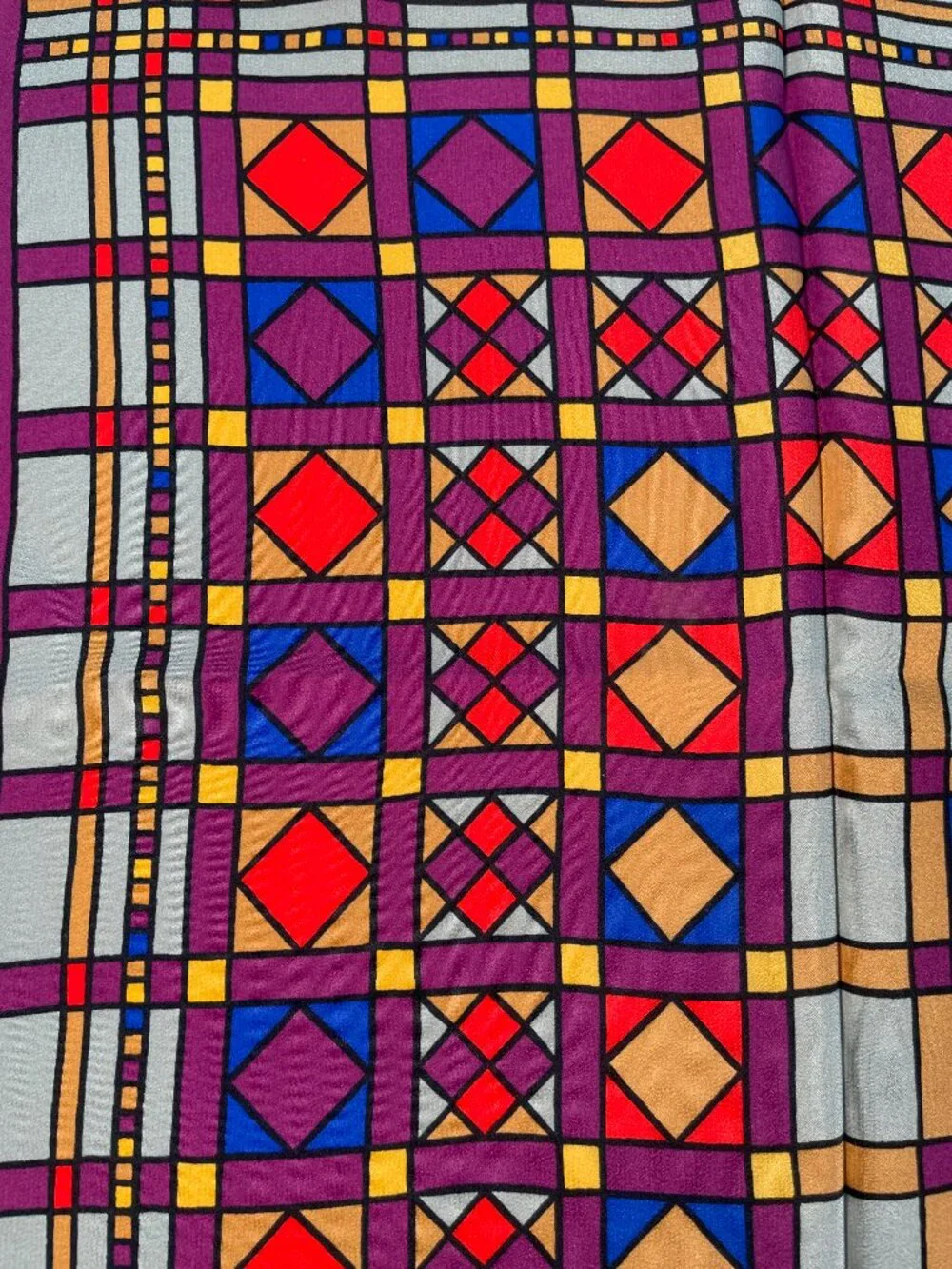 Vintage Christian Dior Silk Scarf Geometric Pattern - Picture 11 of 15